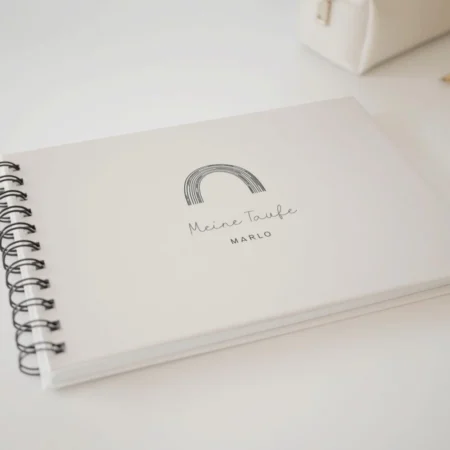 Buch Taufe Personalisiert | Hardcover Ringbuch A5 Quer | für 10 - 40 Gäste | Fotoalbum | Geschenk Taufkind | zum Ausfüllen